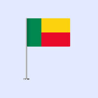 Isolated Benin Table Flag on Pole Beninese Flag Vector Design for Print and Web
