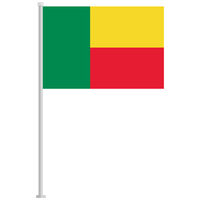 Benin national flag pole icon isolated on white background